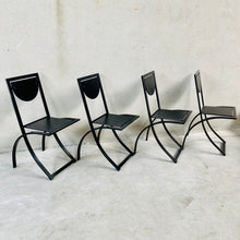 Load image into Gallery viewer, SET OF 4 BLACK SMOKED OAK &#39;SINUS&#39; DINING CHAIRS BY KARL-FRIEDRICH FÖRSTER FOR KFF, GERMANY 1984
