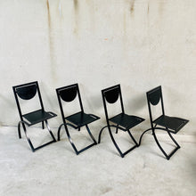 Load image into Gallery viewer, SET OF 4 BLACK SMOKED OAK &#39;SINUS&#39; DINING CHAIRS BY KARL-FRIEDRICH FÖRSTER FOR KFF, GERMANY 1984
