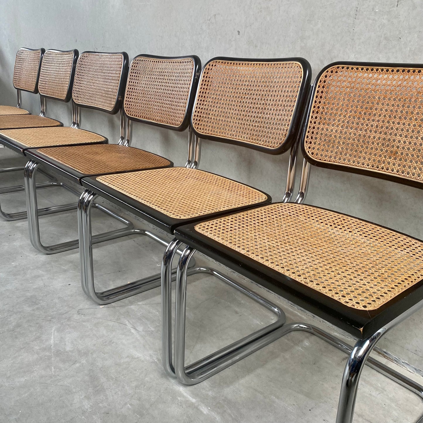 Satz von 6 Esszimmerstühlen B32 "Cesca" von Marcel Breuer für Gavina Knoll, Italien 1963