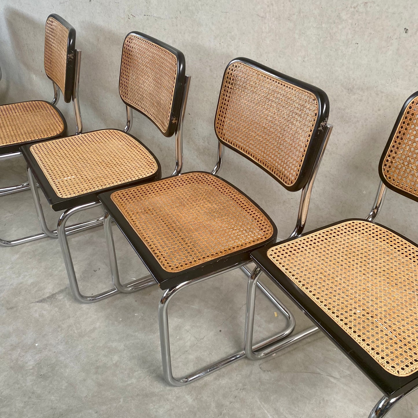 Satz von 6 Esszimmerstühlen B32 "Cesca" von Marcel Breuer für Gavina Knoll, Italien 1963