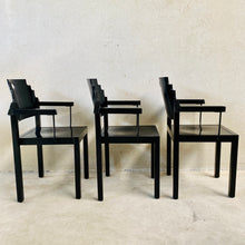 Load image into Gallery viewer, Set of 6 Memphis Style, Black Laquered Dining Chairs by Gebr. Thonet for Thonet Vienna, Austria 1980
