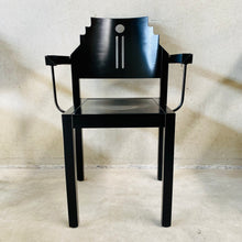 Load image into Gallery viewer, Set of 6 Memphis Style, Black Laquered Dining Chairs by Gebr. Thonet for Thonet Vienna, Austria 1980

