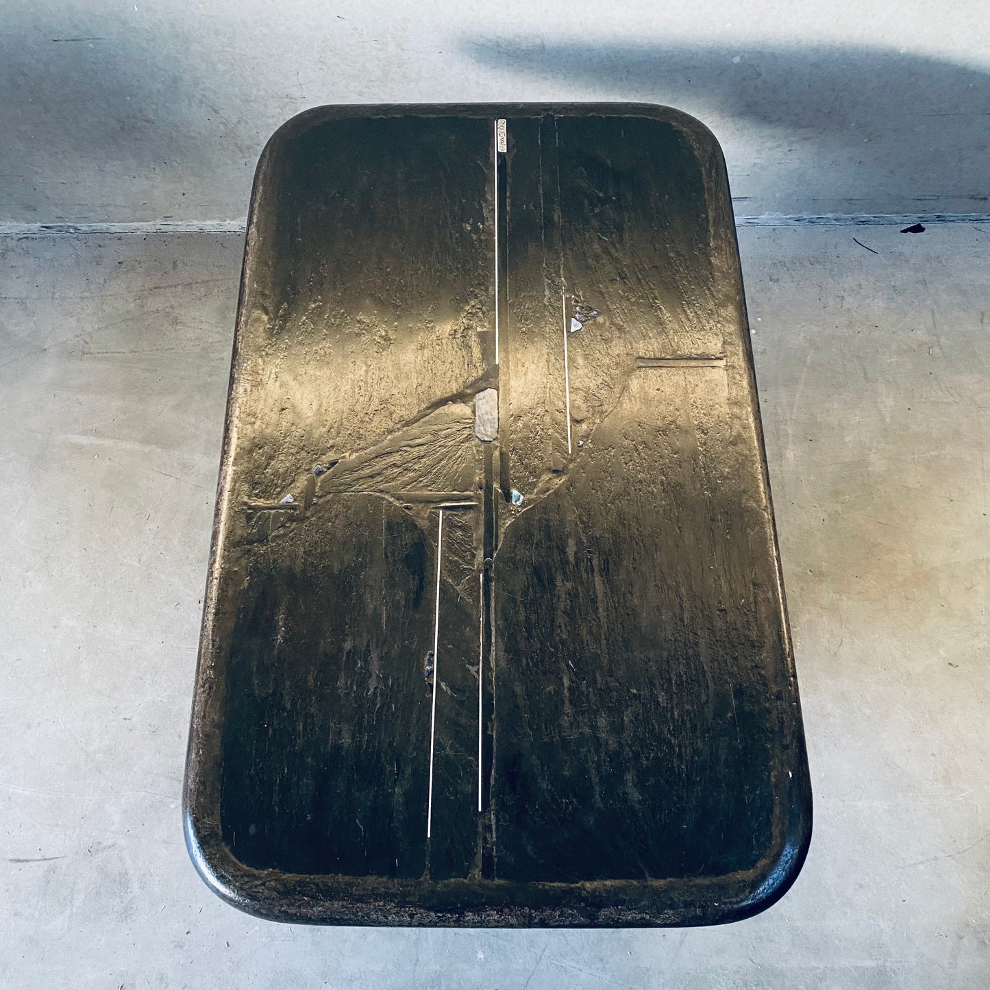 Brutalist Coffee Table Designed and Made by Sculptor Paul Kingma Netherlands 1989