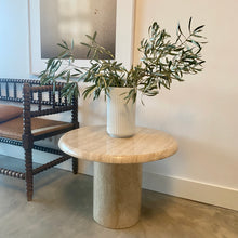 Load image into Gallery viewer, Solid Roman Travertine Pedestal Coffee Table, Italy 1970
