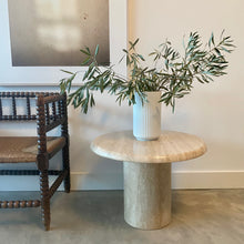 Load image into Gallery viewer, Solid Roman Travertine Pedestal Coffee Table, Italy 1970
