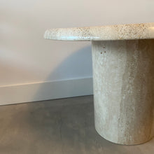 Load image into Gallery viewer, Solid Roman Travertine Pedestal Coffee Table, Italy 1970
