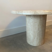 Load image into Gallery viewer, Solid Roman Travertine Pedestal Coffee Table, Italy 1970
