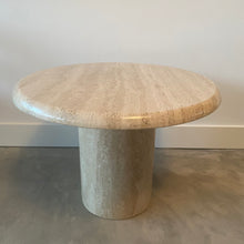 Load image into Gallery viewer, Solid Roman Travertine Pedestal Coffee Table, Italy 1970
