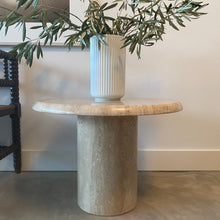 Load image into Gallery viewer, Solid Roman Travertine Pedestal Coffee Table, Italy 1970
