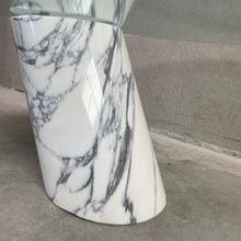 Load image into Gallery viewer, SOLID ITALIAN CARRARA MARBLE WITH GLASS COFFEE TABLE BY TEAM FORM AG FOR RONALD SCHMITT, GERMANY 1970S
