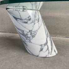 Load image into Gallery viewer, SOLID ITALIAN CARRARA MARBLE WITH GLASS COFFEE TABLE BY TEAM FORM AG FOR RONALD SCHMITT, GERMANY 1970S
