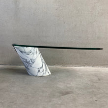 Load image into Gallery viewer, SOLID ITALIAN CARRARA MARBLE WITH GLASS COFFEE TABLE BY TEAM FORM AG FOR RONALD SCHMITT, GERMANY 1970S
