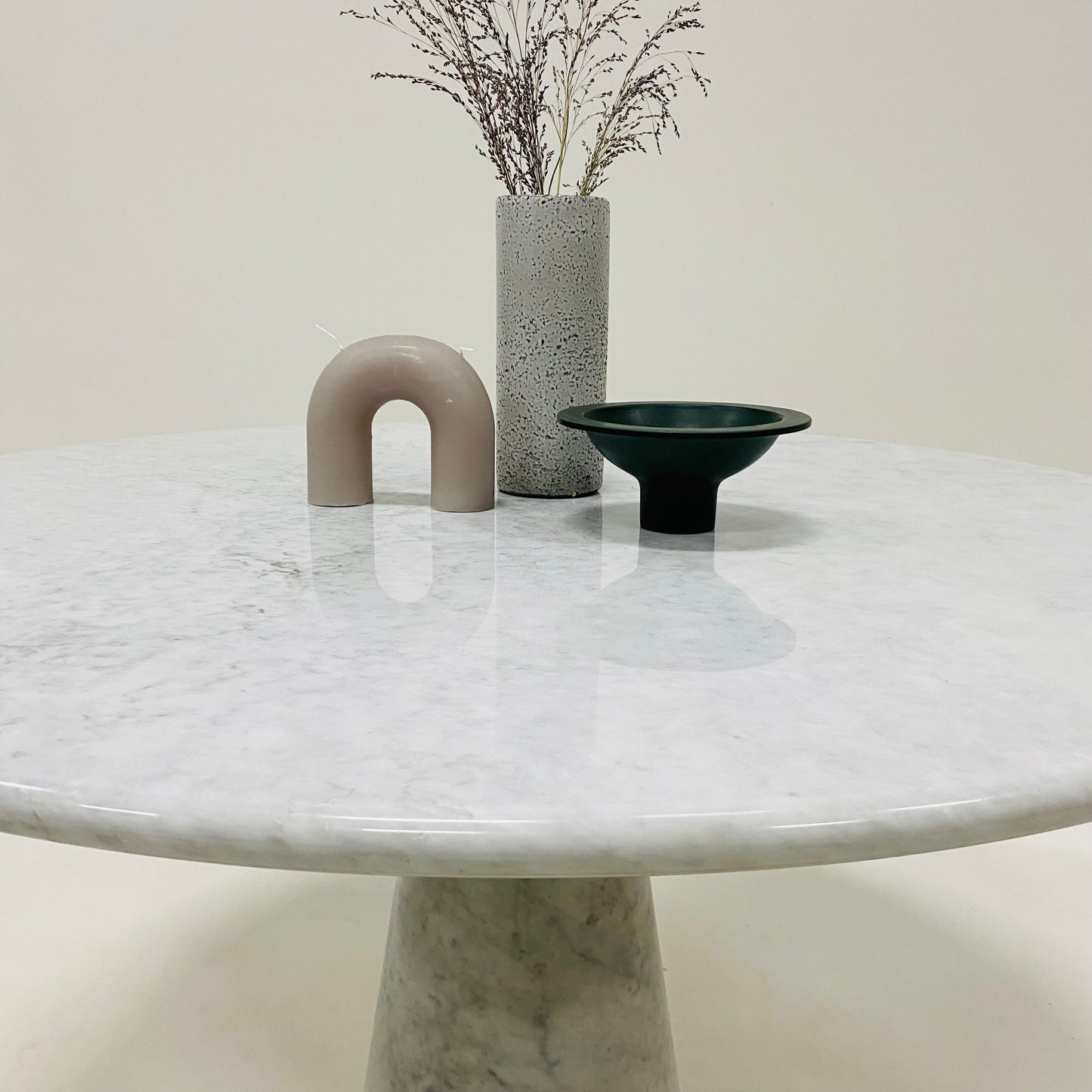 CARRARA MARBLE DINING TABLE BY ANGELO MANGIAROTTI, ITALY 1970S