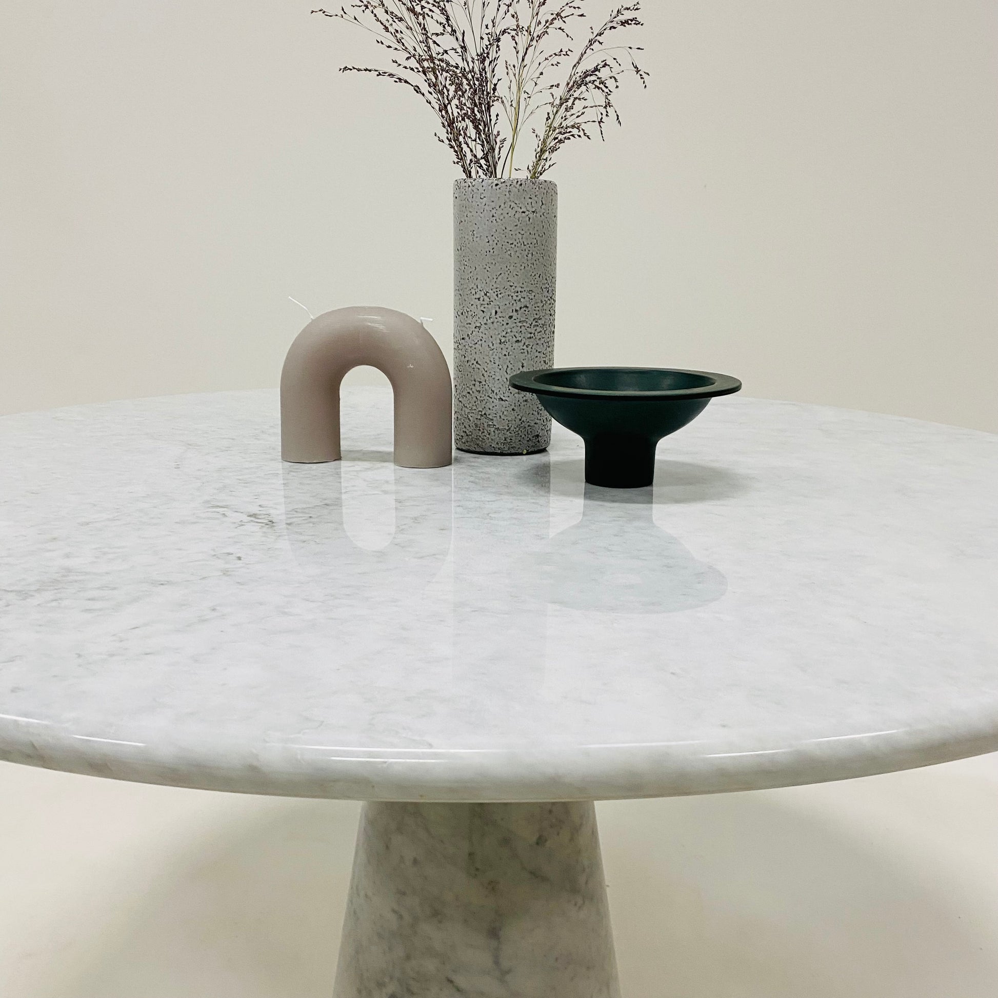 CARRARA MARBLE DINING TABLE BY ANGELO MANGIAROTTI, ITALY 1970S
