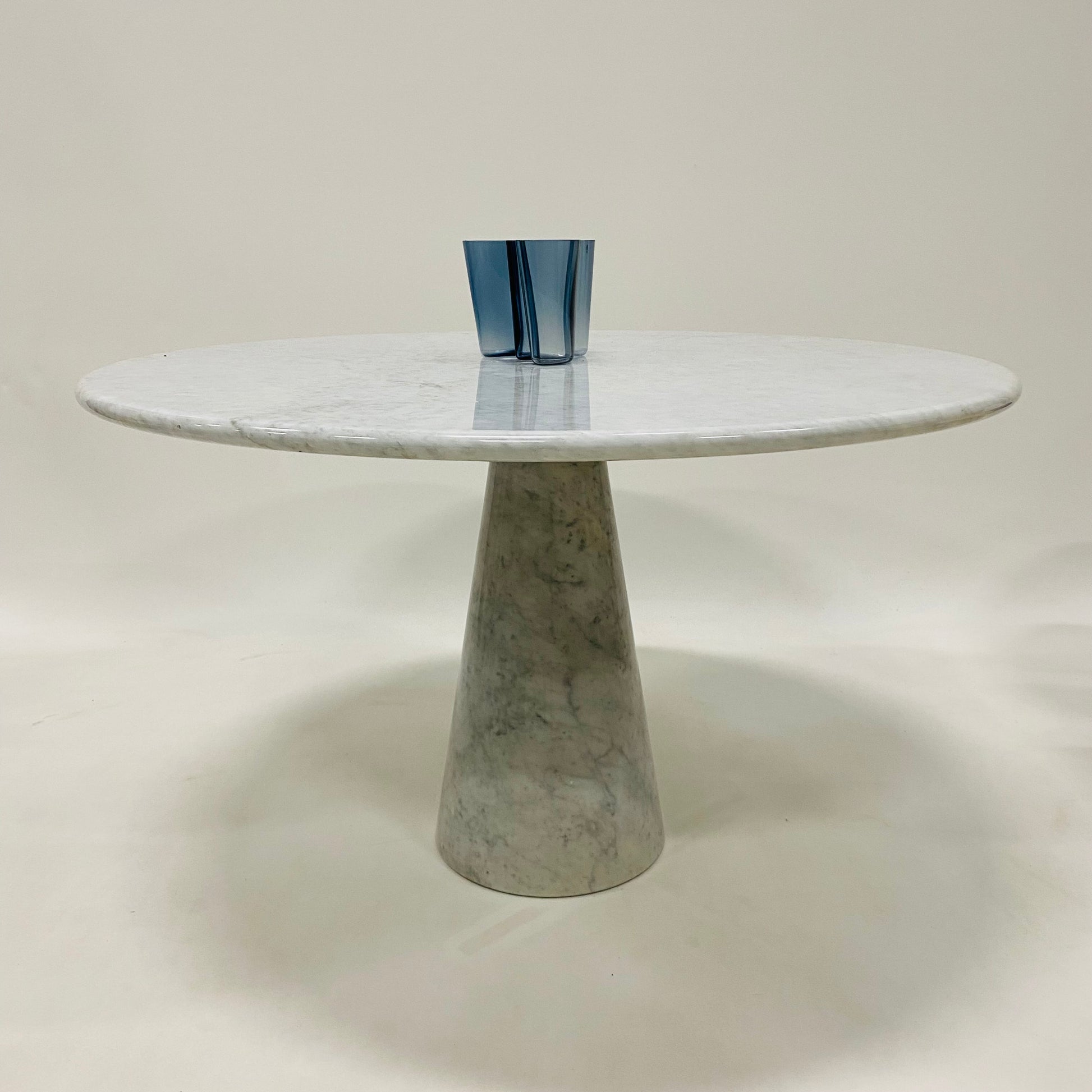 CARRARA MARBLE DINING TABLE BY ANGELO MANGIAROTTI, ITALY 1970S