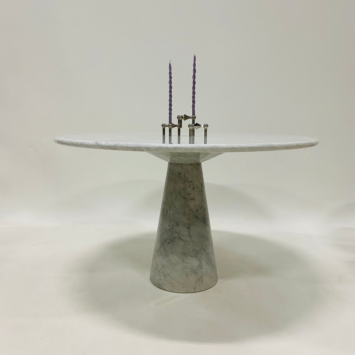 CARRARA MARBLE DINING TABLE BY ANGELO MANGIAROTTI, ITALY 1970S