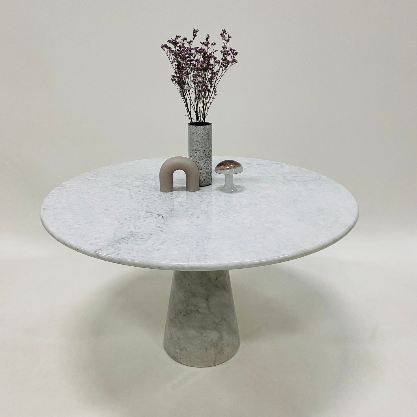 CARRARA MARBLE DINING TABLE BY ANGELO MANGIAROTTI, ITALY 1970S