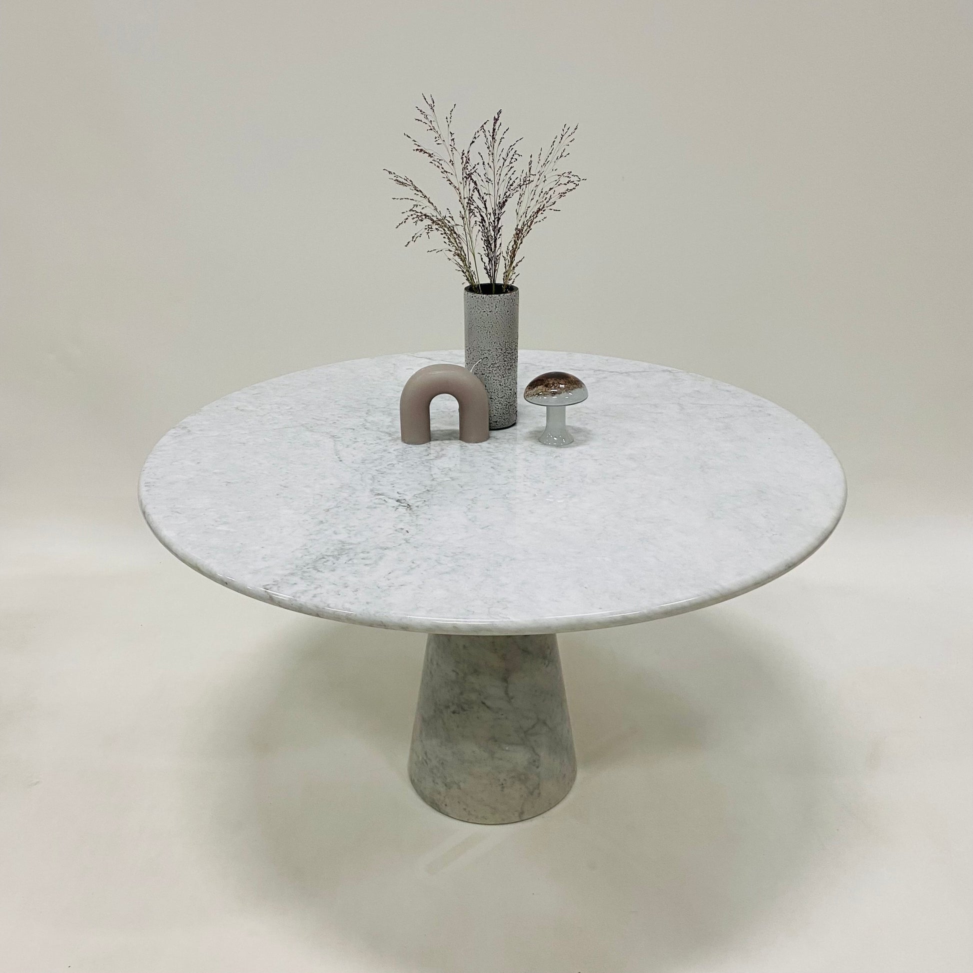 CARRARA MARBLE DINING TABLE BY ANGELO MANGIAROTTI, ITALY 1970S
