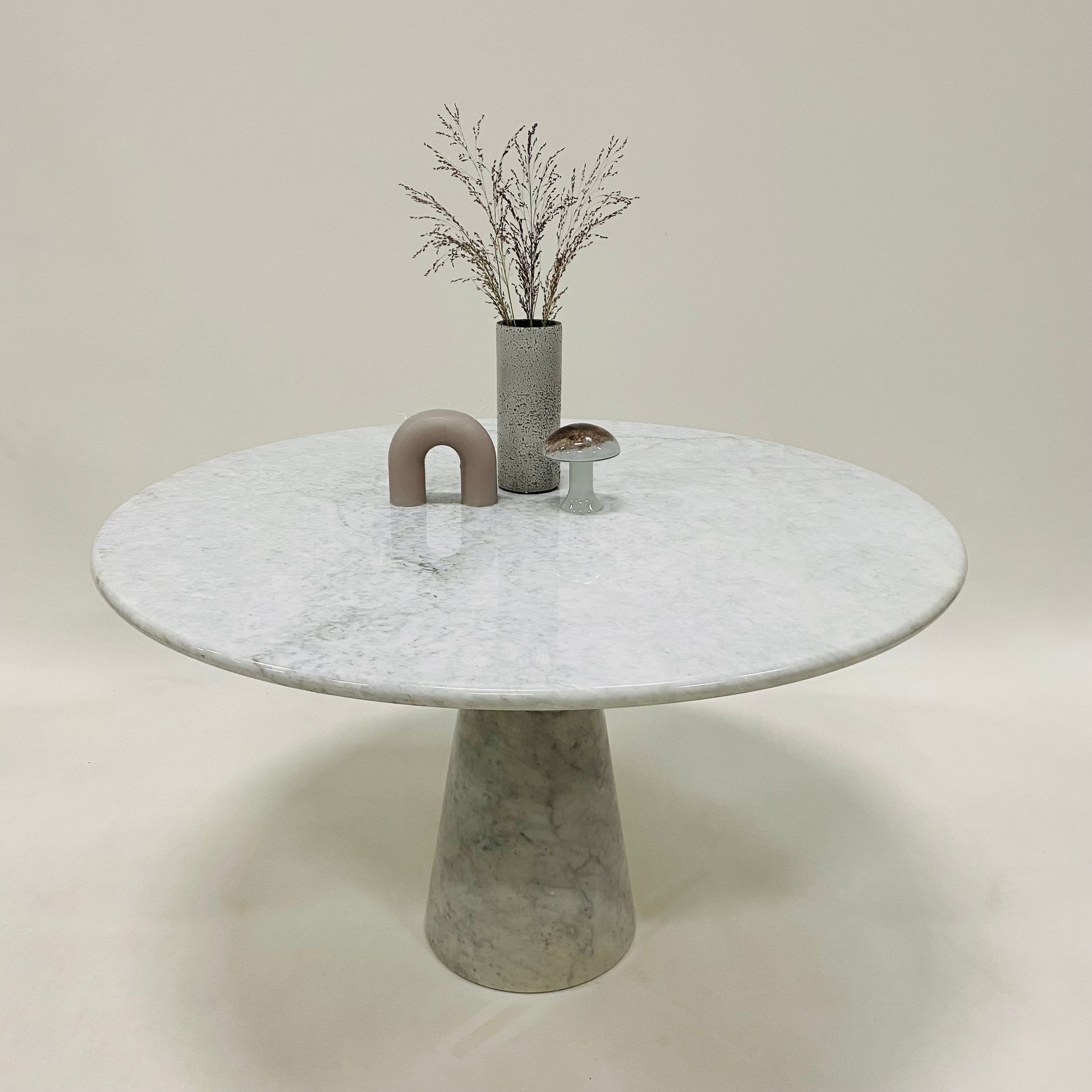 CARRARA MARBLE DINING TABLE BY ANGELO MANGIAROTTI, ITALY 1970S