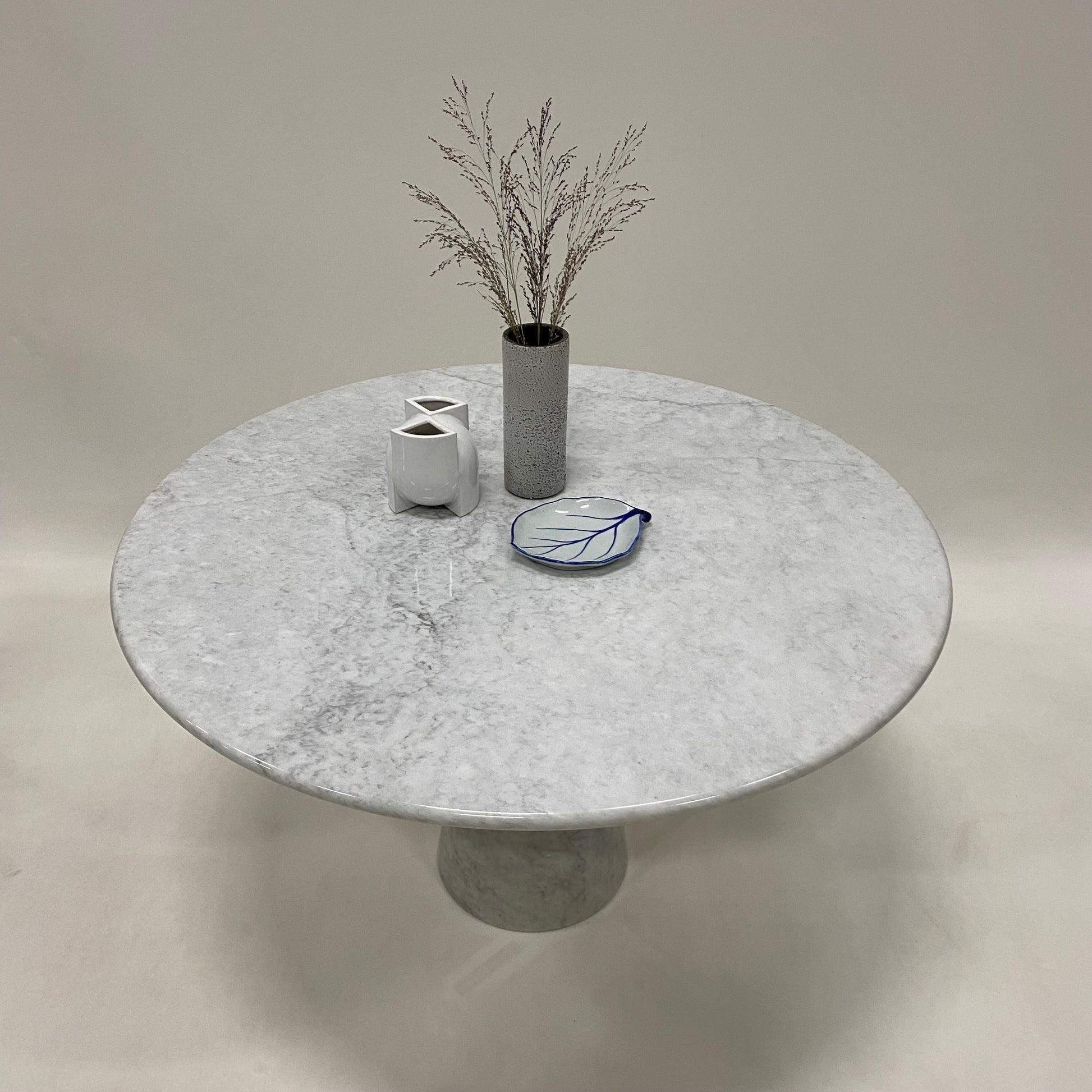 CARRARA MARBLE DINING TABLE BY ANGELO MANGIAROTTI, ITALY 1970S