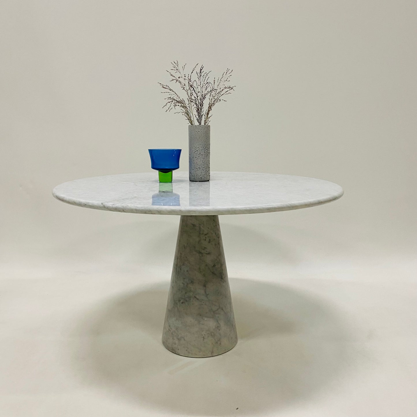 CARRARA MARBLE DINING TABLE BY ANGELO MANGIAROTTI, ITALY 1970S