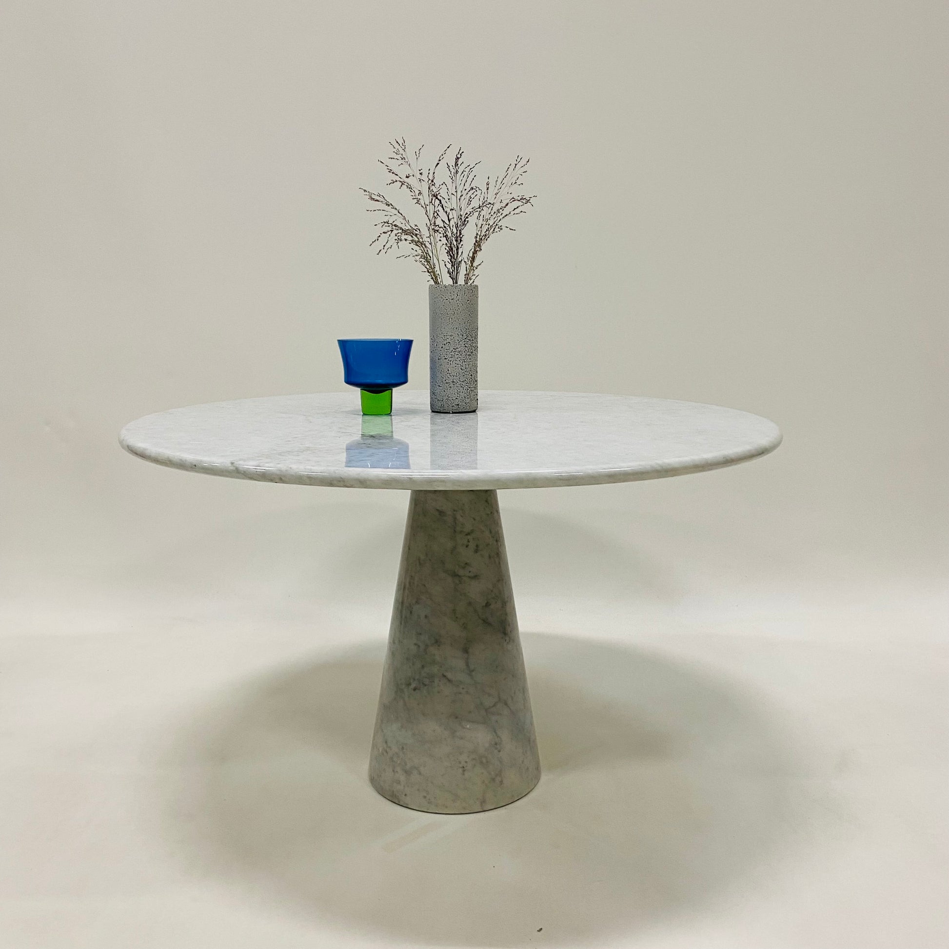 CARRARA MARBLE DINING TABLE BY ANGELO MANGIAROTTI, ITALY 1970S