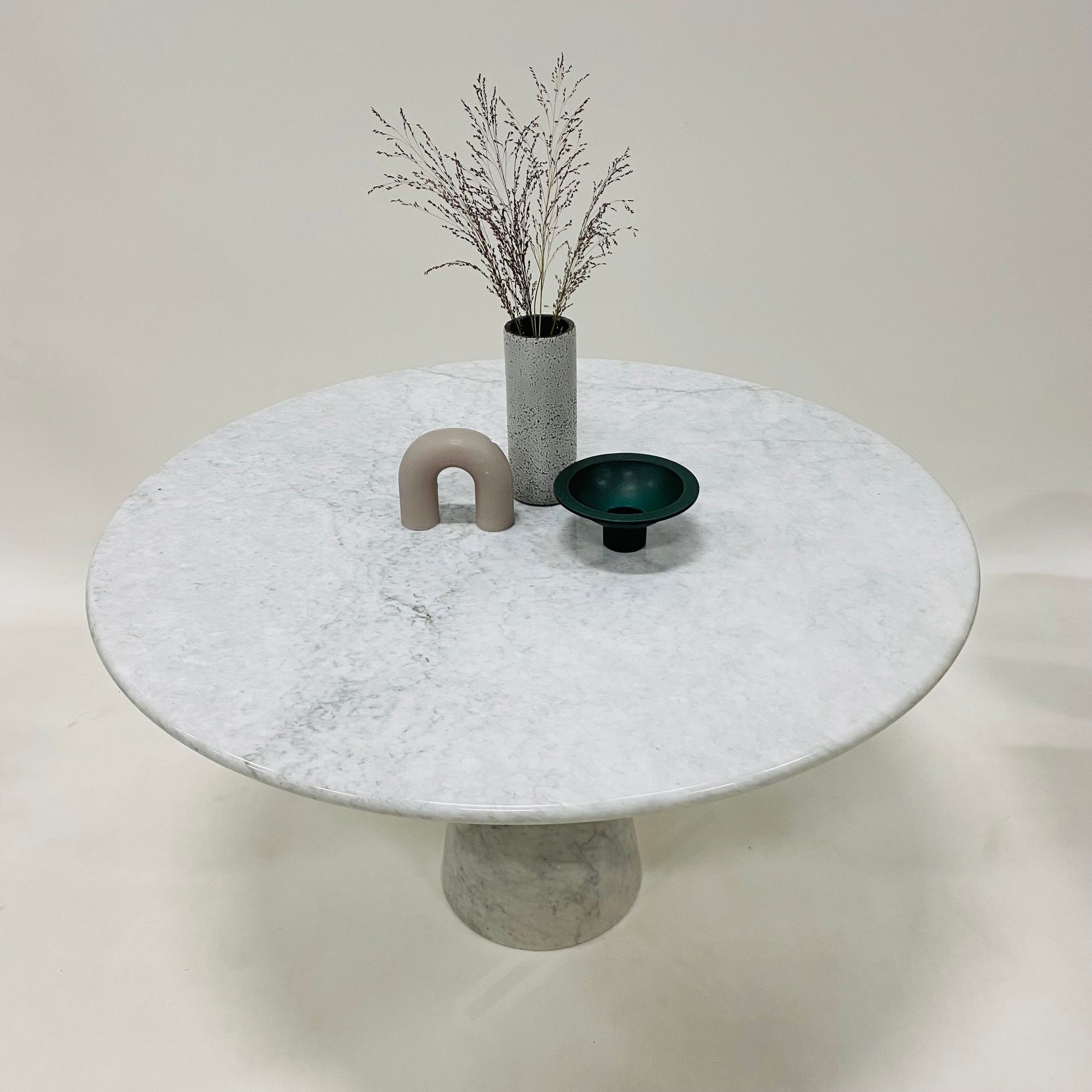 CARRARA MARBLE DINING TABLE BY ANGELO MANGIAROTTI, ITALY 1970S