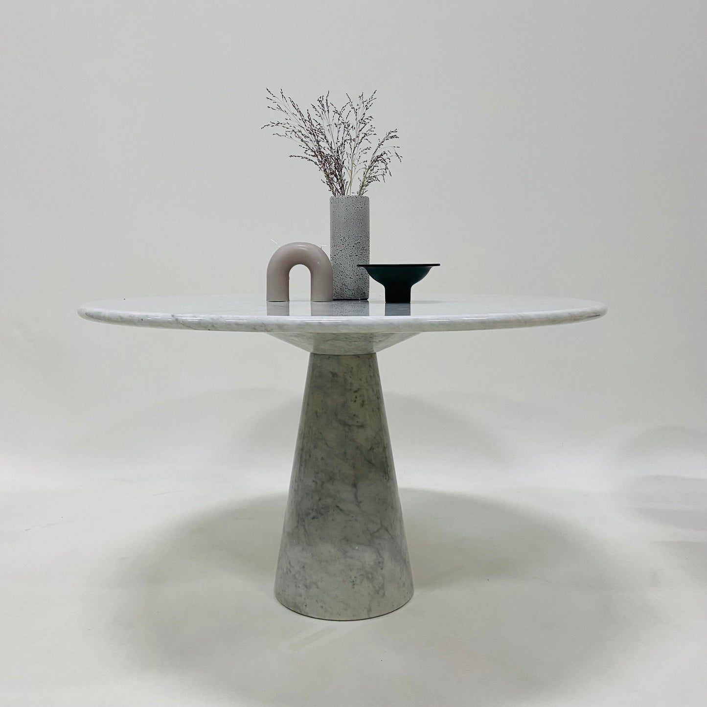 CARRARA MARBLE DINING TABLE BY ANGELO MANGIAROTTI, ITALY 1970S