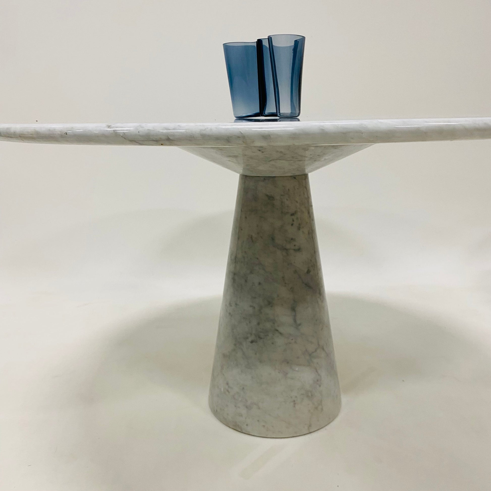CARRARA MARBLE DINING TABLE BY ANGELO MANGIAROTTI, ITALY 1970S