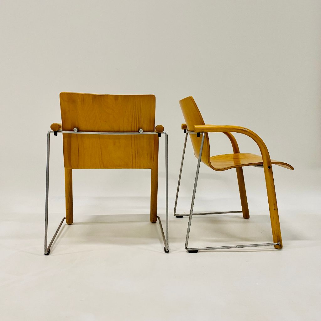 18 Stapelstühle, Armlehnstühle „S320“ von Ulrich Bohme & Wulf Schneider für Thonet Deutschland 1980