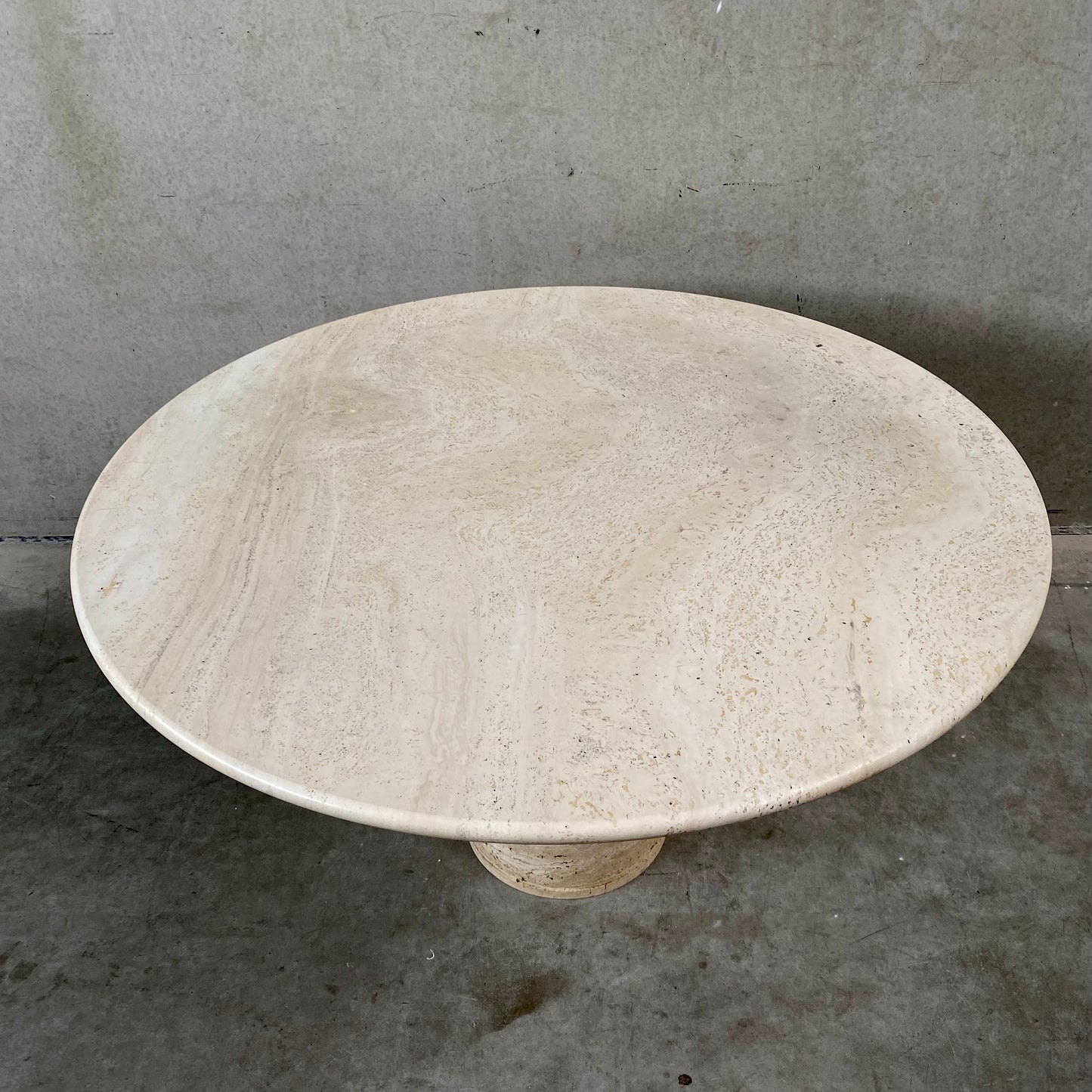 TRAVERTINE DINING TABLE BY ANGELO MANGIAROTTI FOR UP & UP, ITALY 1970S