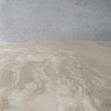 Load image into Gallery viewer, Large Round Travertine Dining Table With Rattan Base, Italy 1970

