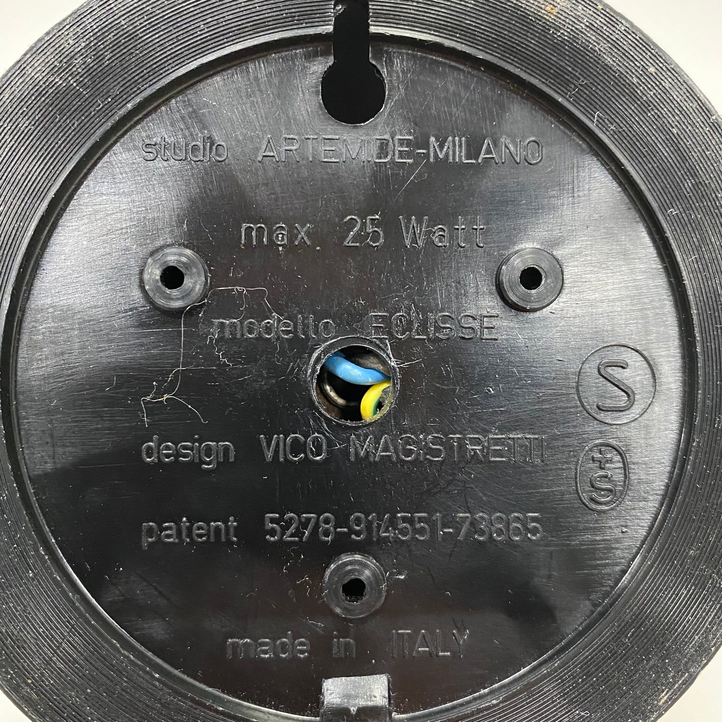 Vico Magistretti „Eclisse“ Schreibtisch-/Wandleuchte für Artemide in Weiß, Italien 1970