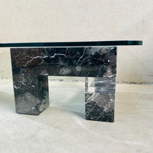 Load image into Gallery viewer, SOLID MARBLE AND PLEXIGLASS BASE COFFEE TABLE WITH GLASS TOP, NETHERLANDS 1980S

