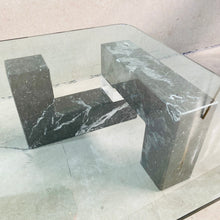 Load image into Gallery viewer, SOLID MARBLE AND PLEXIGLASS BASE COFFEE TABLE WITH GLASS TOP, NETHERLANDS 1980S
