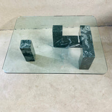 Load image into Gallery viewer, SOLID MARBLE AND PLEXIGLASS BASE COFFEE TABLE WITH GLASS TOP, NETHERLANDS 1980S
