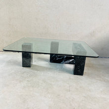 Load image into Gallery viewer, SOLID MARBLE AND PLEXIGLASS BASE COFFEE TABLE WITH GLASS TOP, NETHERLANDS 1980S
