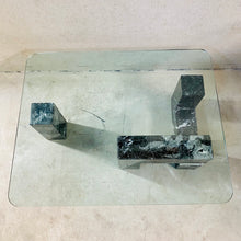 Load image into Gallery viewer, SOLID MARBLE AND PLEXIGLASS BASE COFFEE TABLE WITH GLASS TOP, NETHERLANDS 1980S
