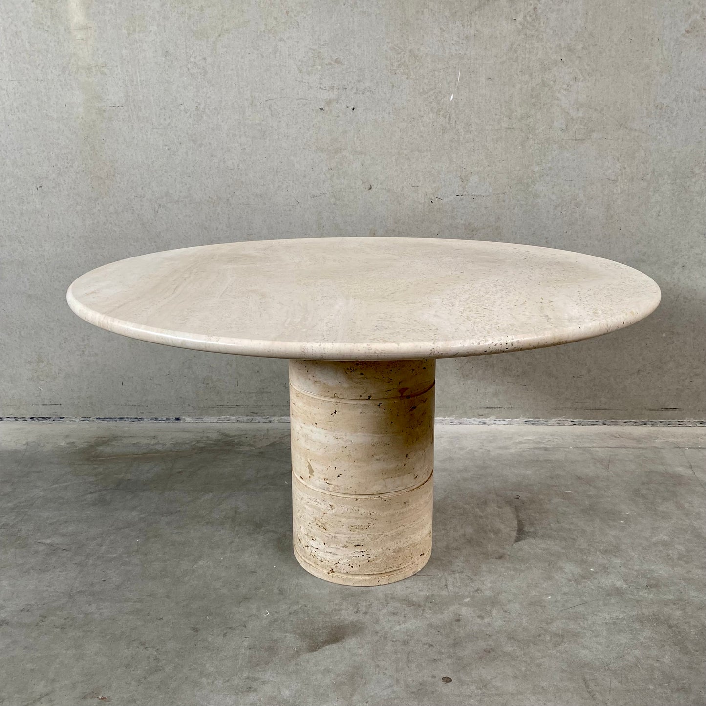 TRAVERTINE DINING TABLE BY ANGELO MANGIAROTTI FOR UP & UP, ITALY 1970S