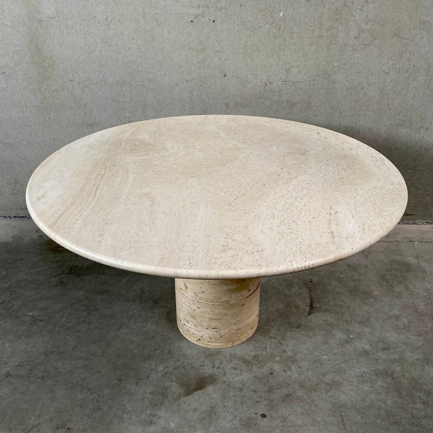 TRAVERTINE DINING TABLE BY ANGELO MANGIAROTTI FOR UP & UP, ITALY 1970S