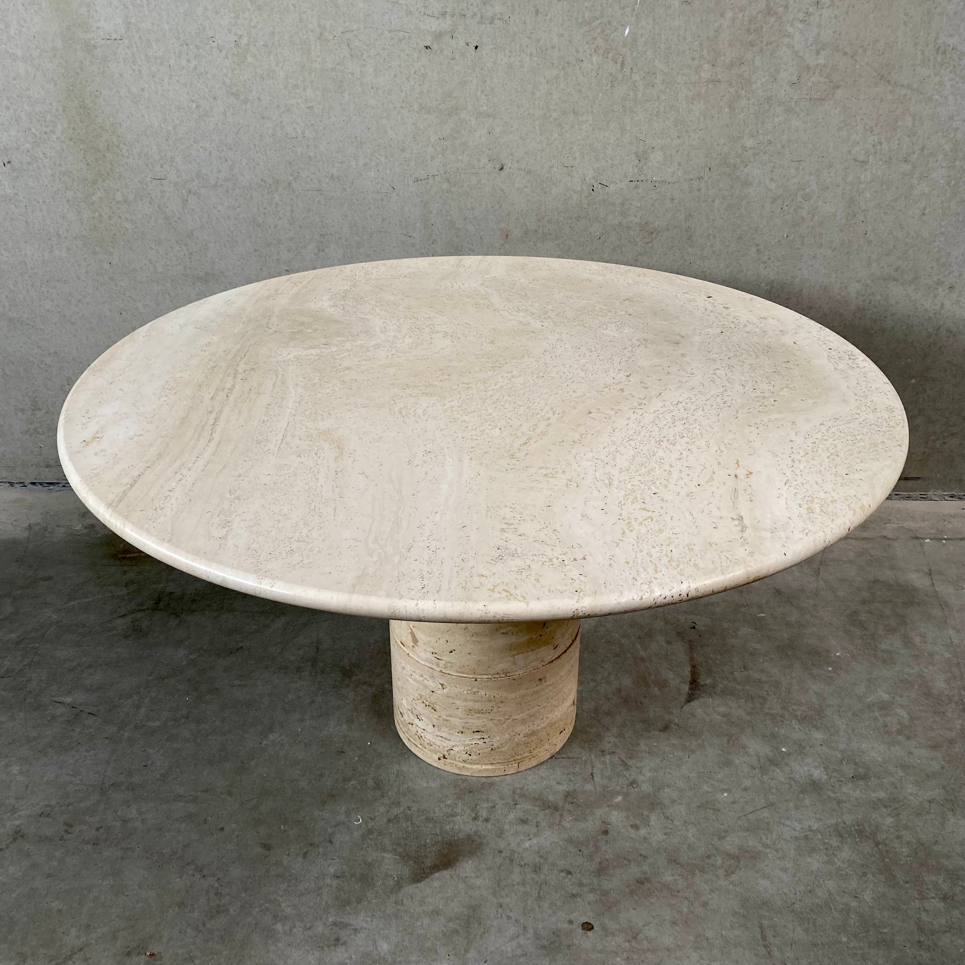 TRAVERTINE DINING TABLE BY ANGELO MANGIAROTTI FOR UP & UP, ITALY 1970S