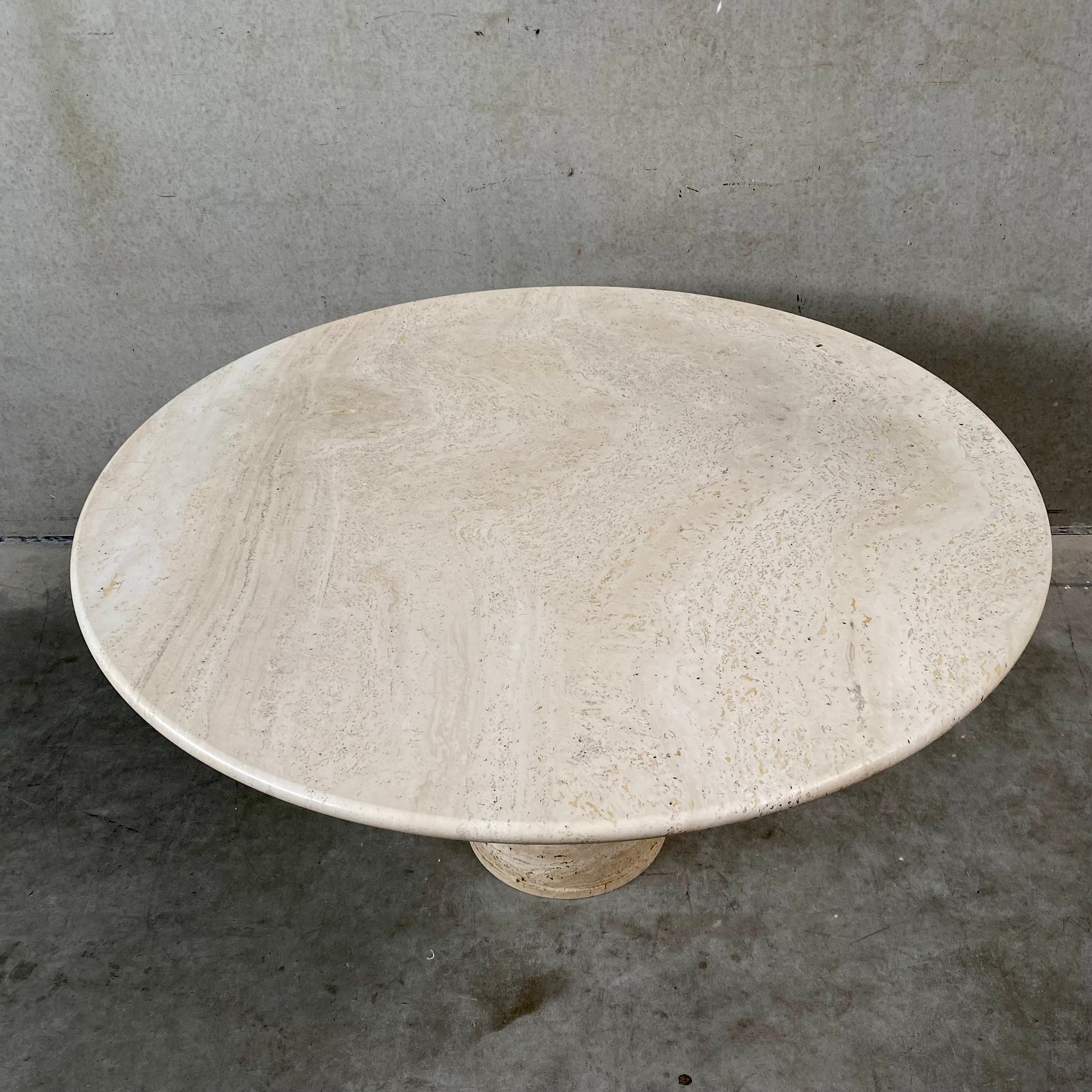 TRAVERTINE DINING TABLE BY ANGELO MANGIAROTTI FOR UP & UP, ITALY 1970S
