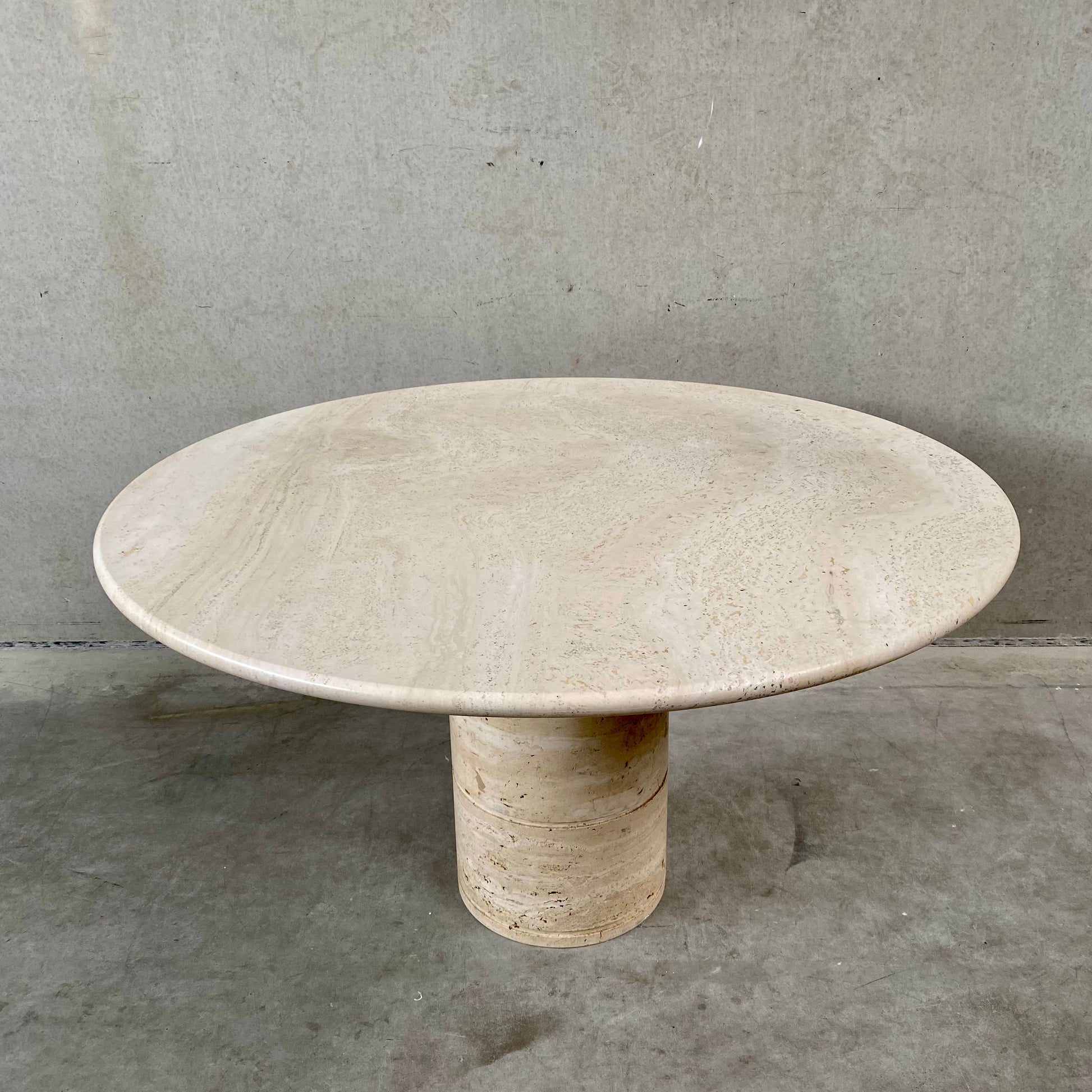 TRAVERTINE DINING TABLE BY ANGELO MANGIAROTTI FOR UP & UP, ITALY 1970S