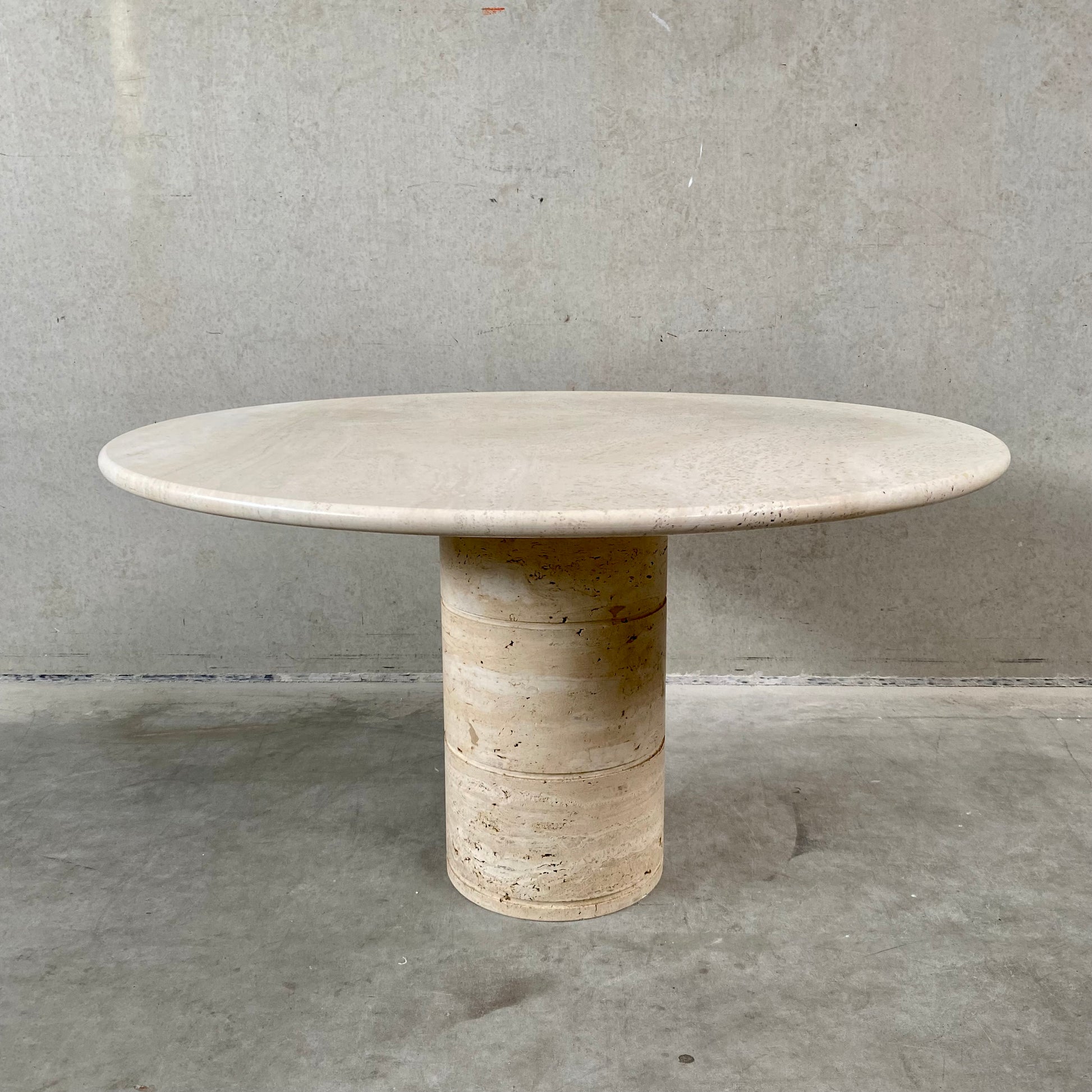 TRAVERTINE DINING TABLE BY ANGELO MANGIAROTTI FOR UP & UP, ITALY 1970S