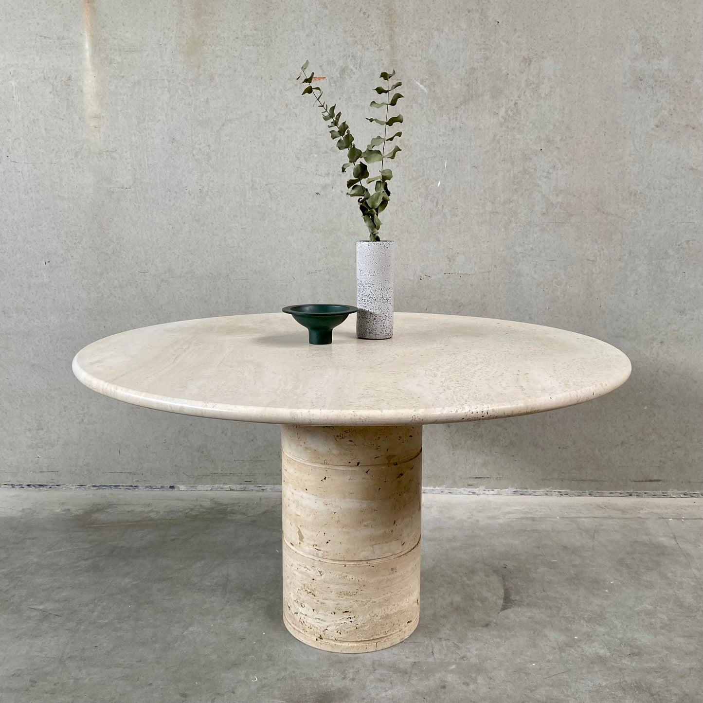 TRAVERTINE DINING TABLE BY ANGELO MANGIAROTTI FOR UP & UP, ITALY 1970S
