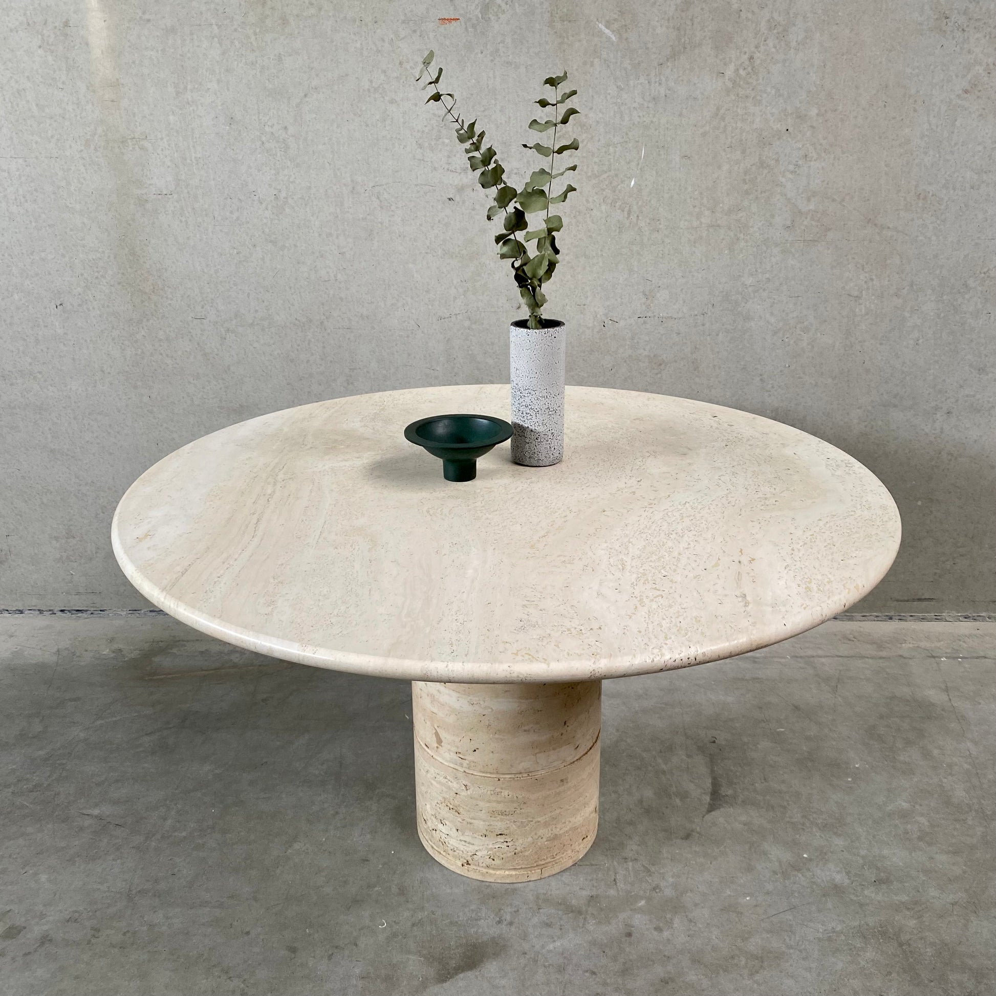 TRAVERTINE DINING TABLE BY ANGELO MANGIAROTTI FOR UP & UP, ITALY 1970S