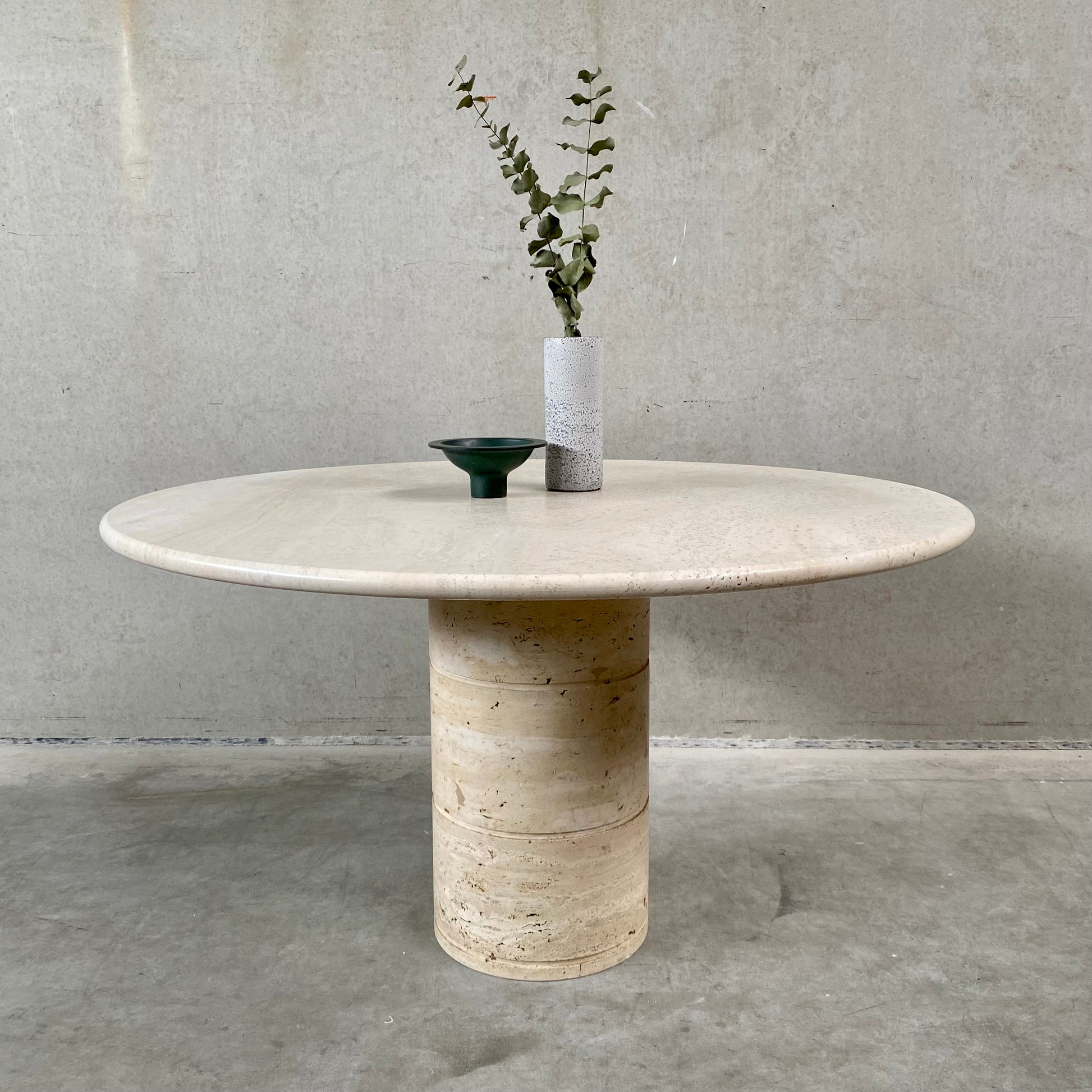 TRAVERTINE DINING TABLE BY ANGELO MANGIAROTTI FOR UP & UP, ITALY 1970S