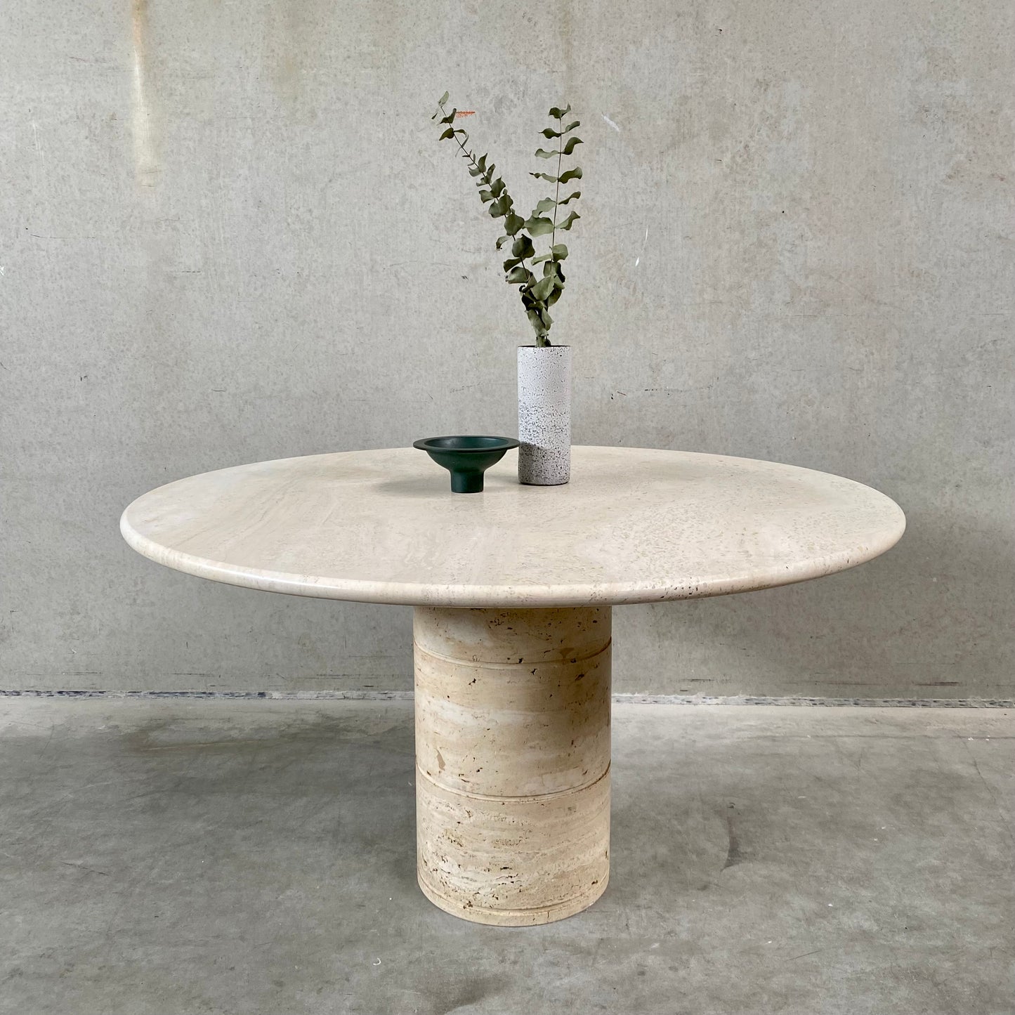 TRAVERTINE DINING TABLE BY ANGELO MANGIAROTTI FOR UP & UP, ITALY 1970S
