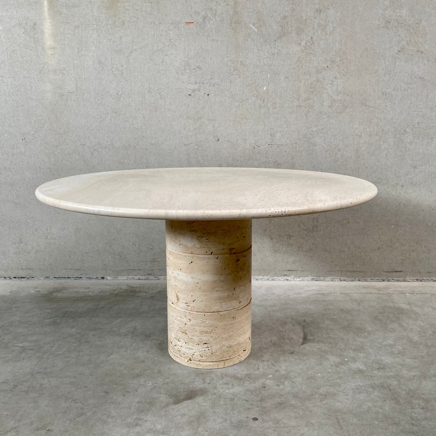 TRAVERTINE DINING TABLE BY ANGELO MANGIAROTTI FOR UP & UP, ITALY 1970S
