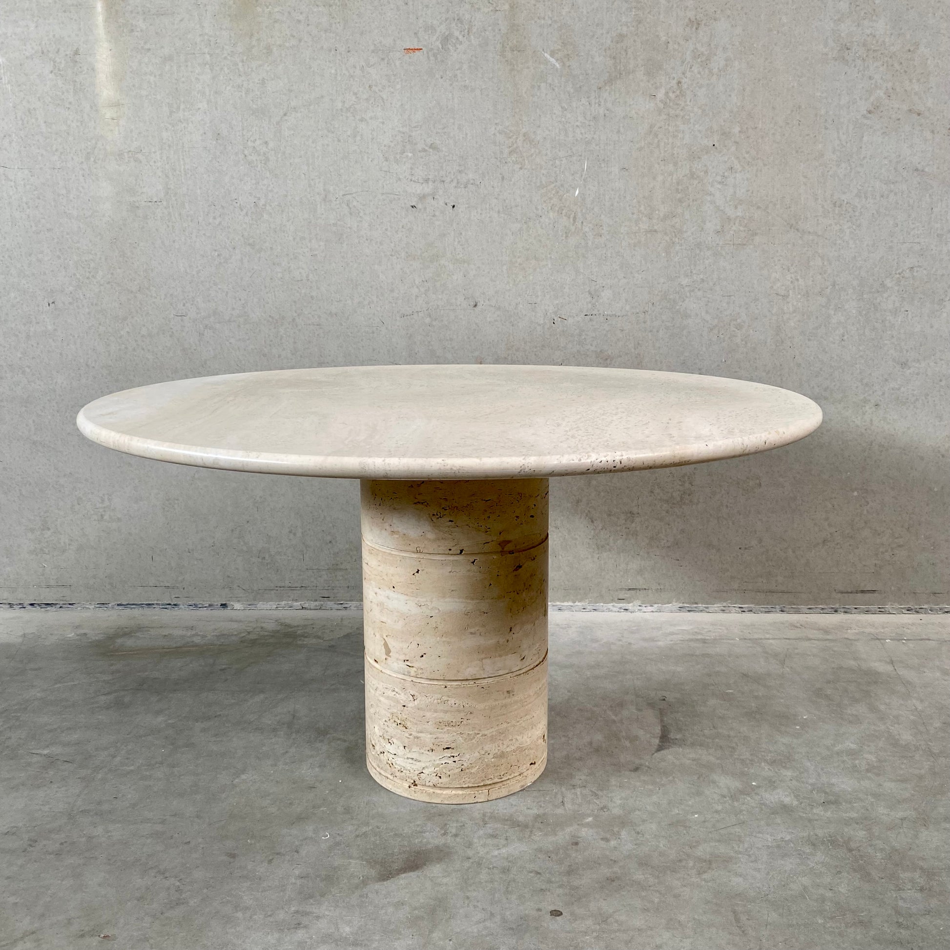 TRAVERTINE DINING TABLE BY ANGELO MANGIAROTTI FOR UP & UP, ITALY 1970S